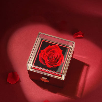 Boîte à Bijoux Rose Éternelle de Léon - Rouge  | TrendyShopGenius