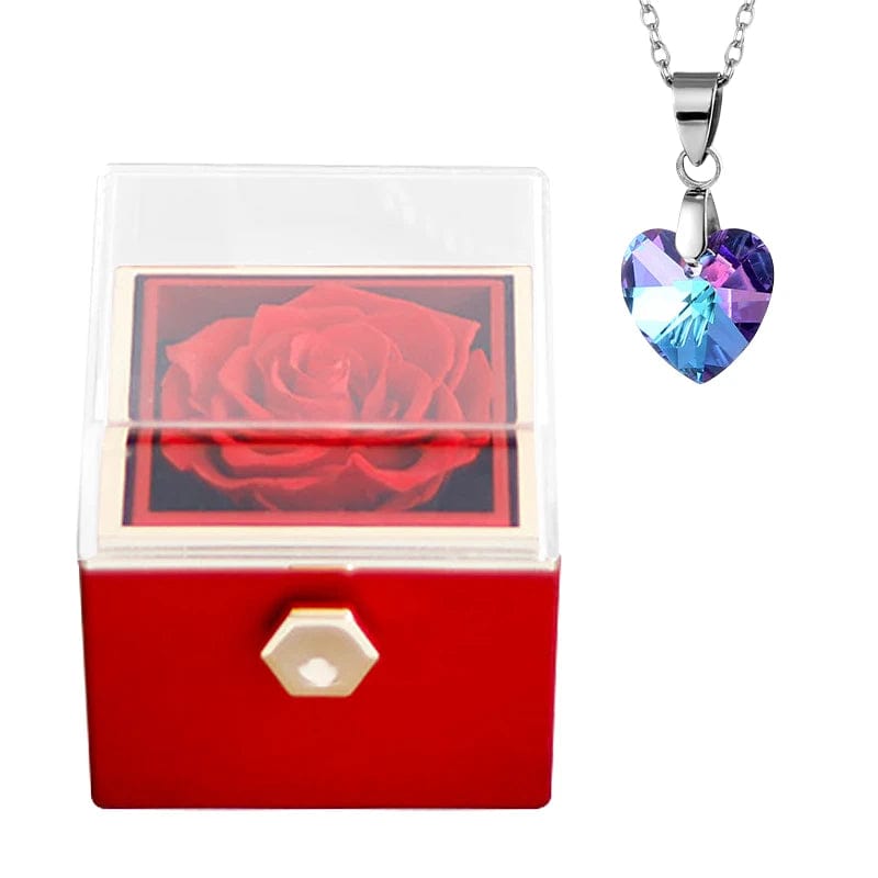 Boîte à Bijoux Rose Éternelle de Léon - Rouge  | TrendyShopGenius Red Set 2