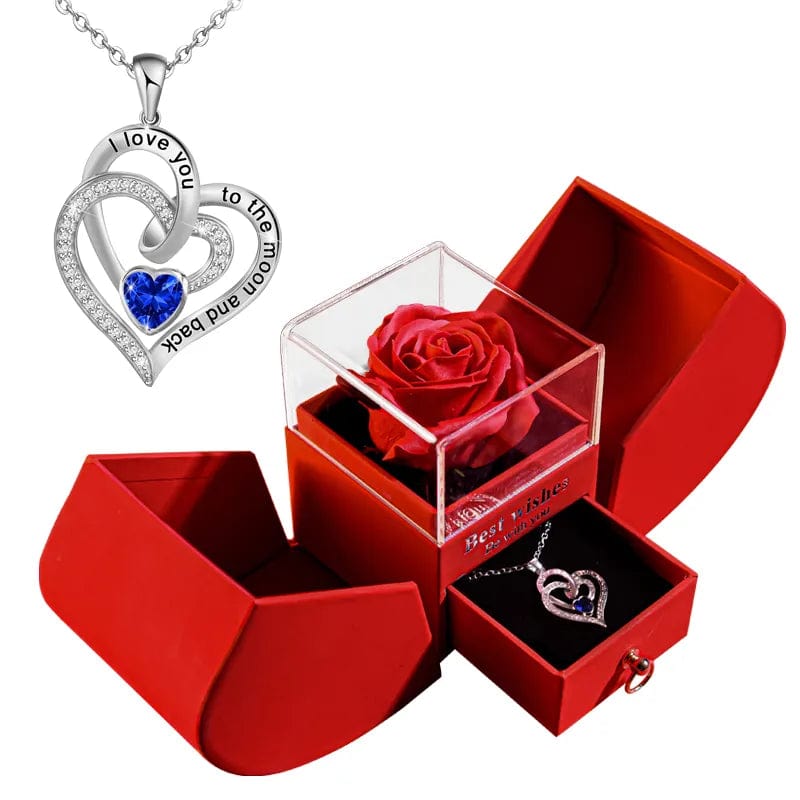 coffret rose eternelle - Rose et Bijou I-love-you-silver