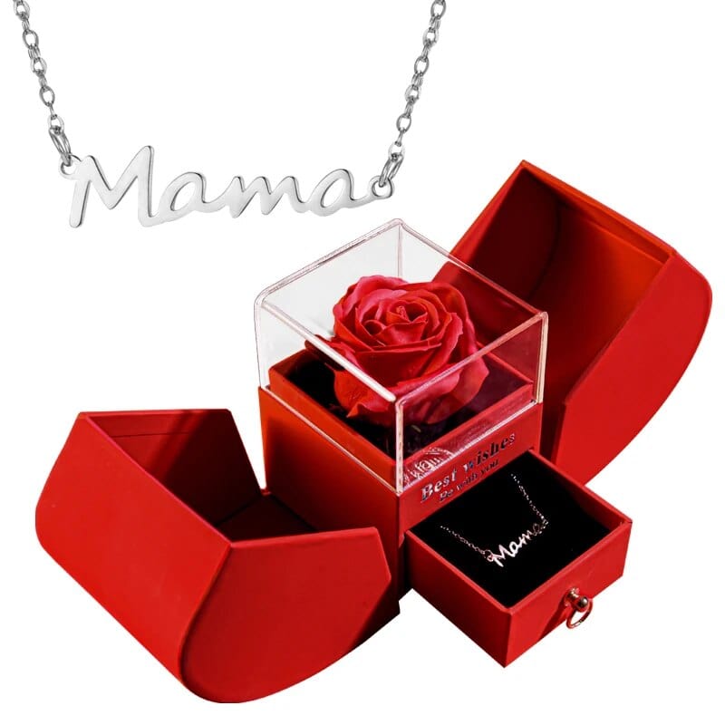 coffret rose eternelle - Rose et Bijou Mama-Argent