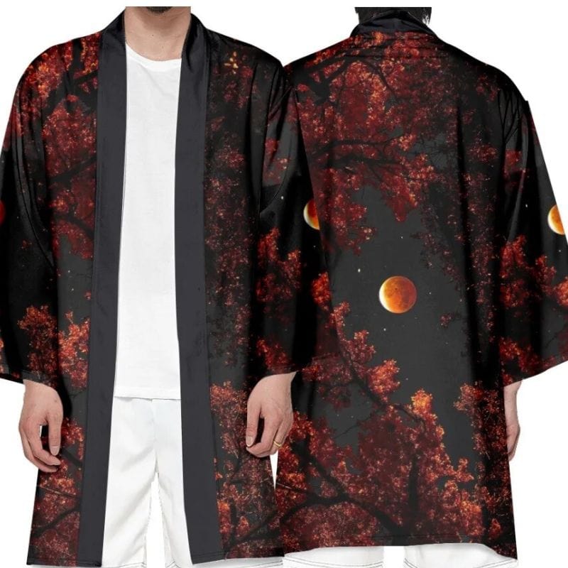 Kimono Automne Nuit Mystique - Élégance Naturelle S