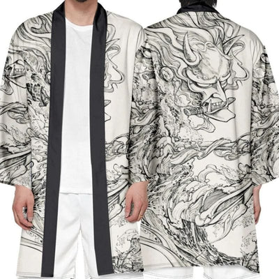 Kimono Demon Élégance - Fusion Audacieuse de Style XL