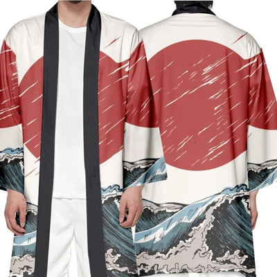 Kimono Hokusai Élégant - Hommage à la Vague 4XL